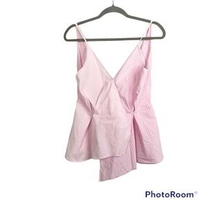 MNG Suit pink asymmetric sleeveless tank blouse size S